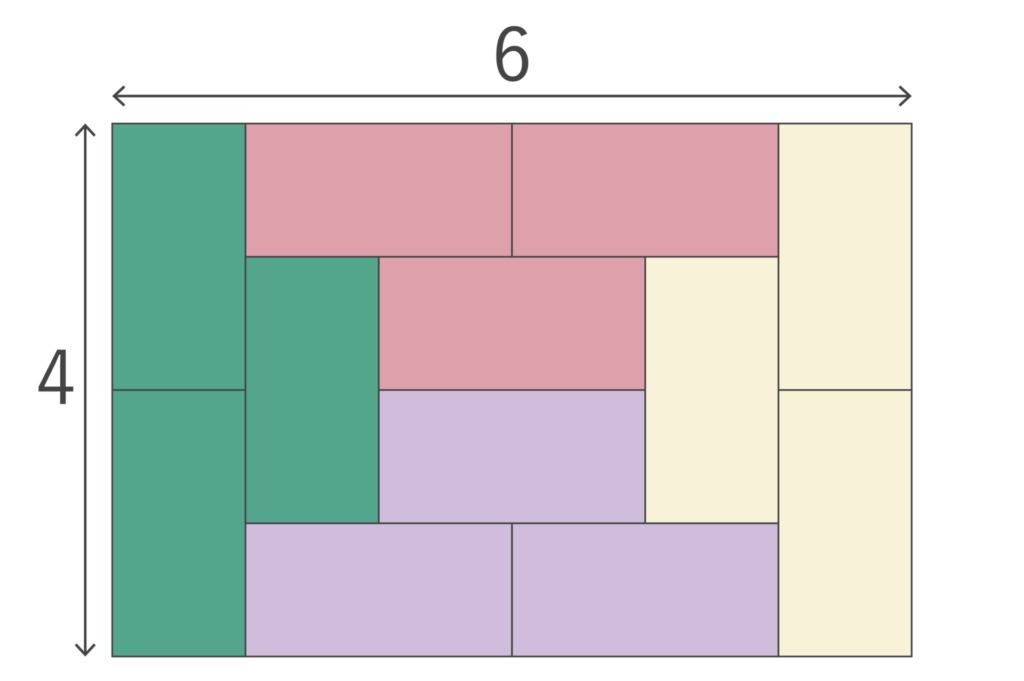 4枚の図形を組み合わせて作った長方形